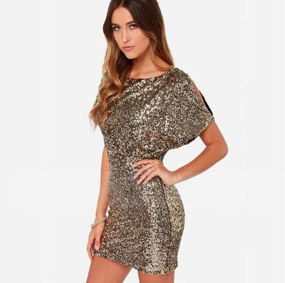 Robe dos ouvert Sequins