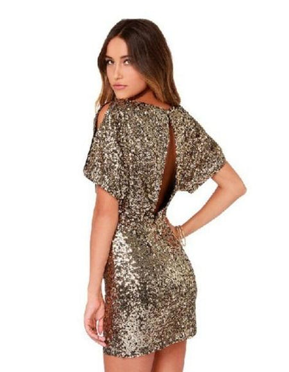 Robe dos ouvert Sequins