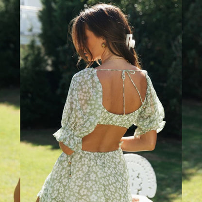 Robe fleurie courte Lina