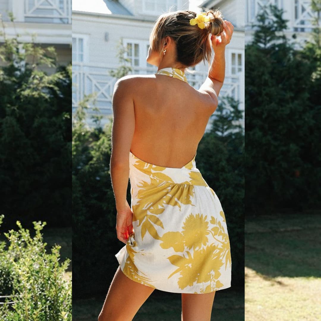 Robe jaune fleurie Mila