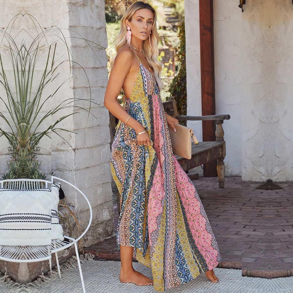 Robe longue bohème colorée Adèle