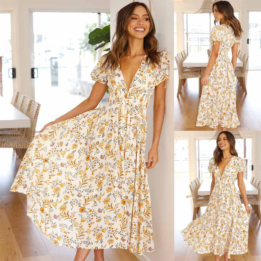 Robe longue fleurie Océane