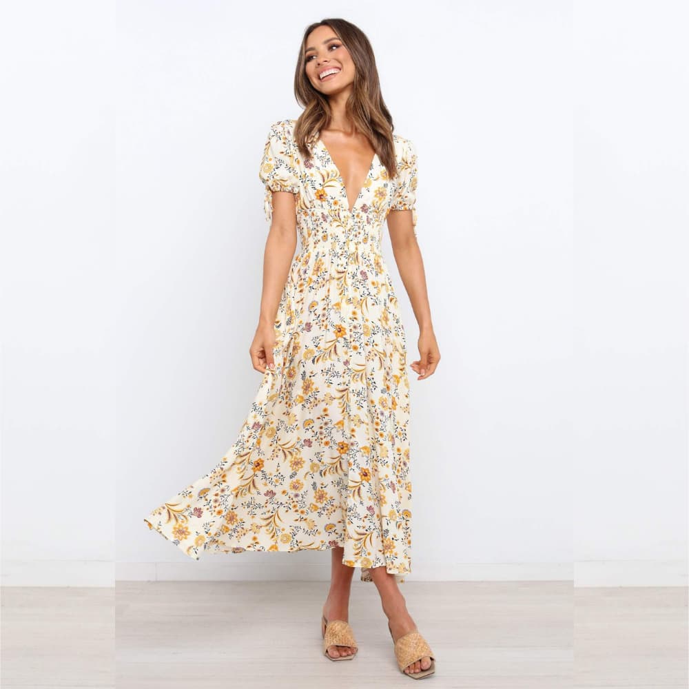 Robe longue fleurie Océane