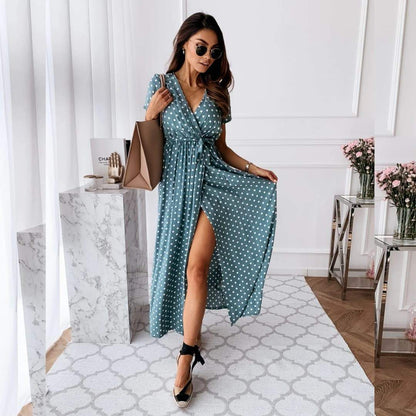 Robe portefeuille à pois