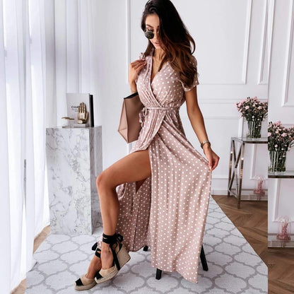 Robe portefeuille à pois