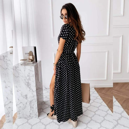 Robe portefeuille à pois