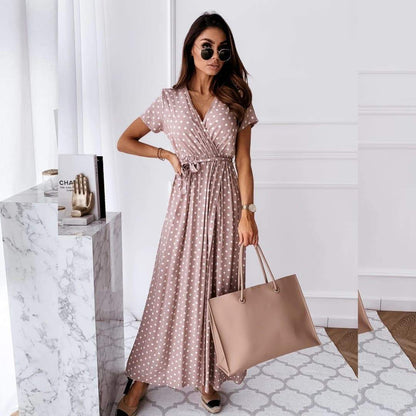 Robe portefeuille à pois