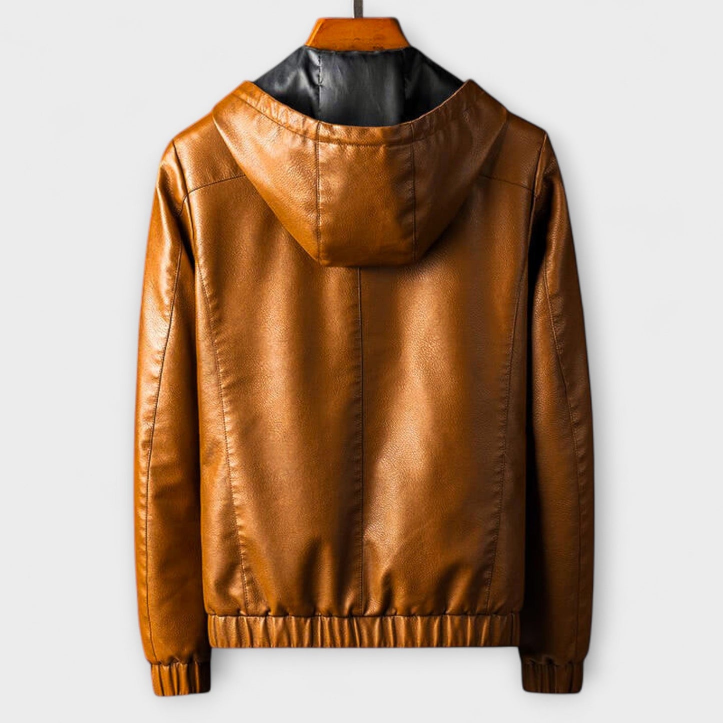 Veste en Éco-Cuir avec Capuche