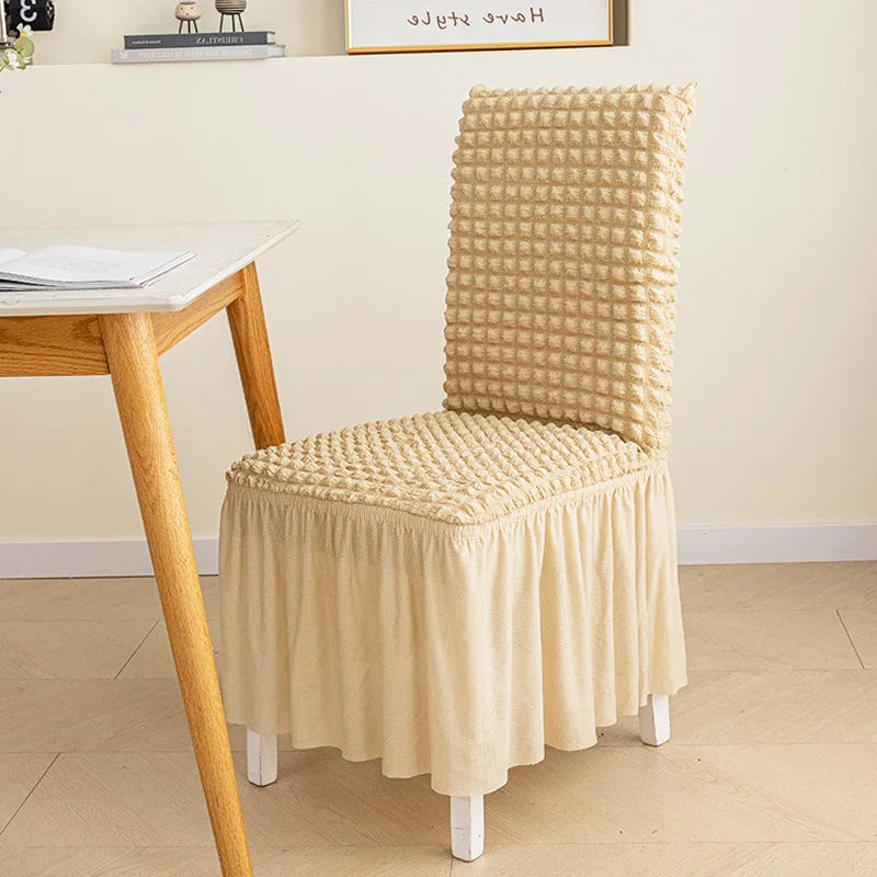 Housse de Chaise - Avec Jupe - Couleur Unie