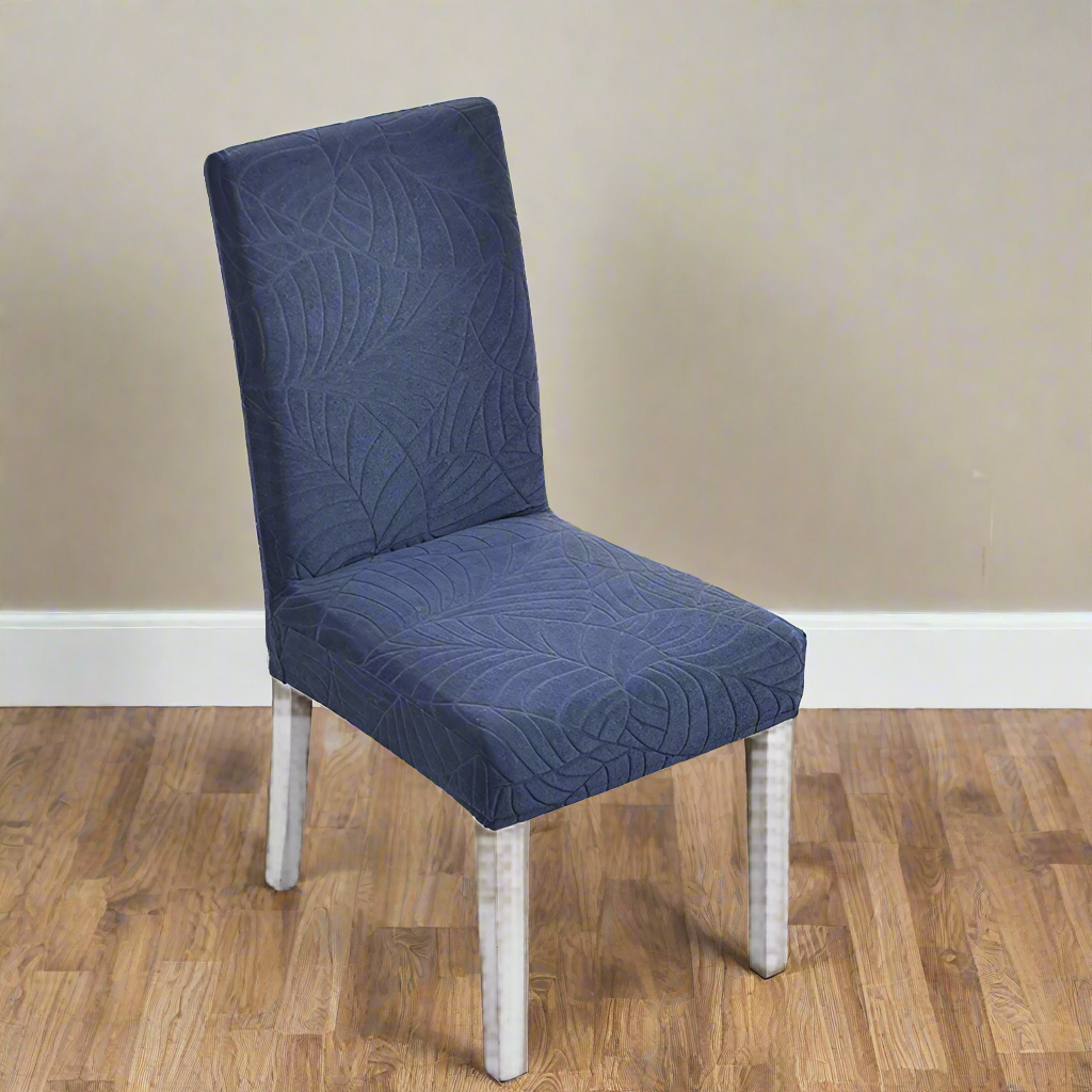 Housse Chaise Extensible - Jacquard - Motif Feuilles