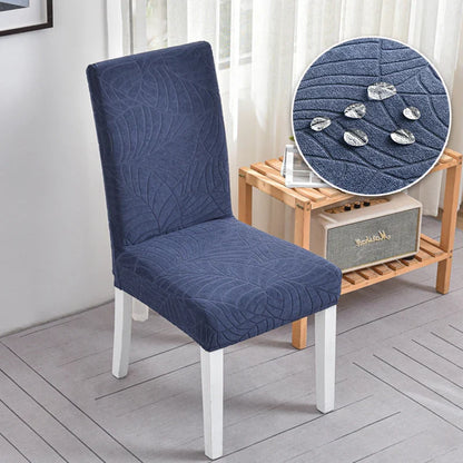 Housse Chaise Extensible - Jacquard - Motif Feuilles