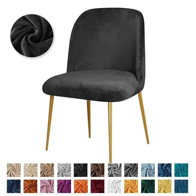 Housse de Chaise Scandinave - Velours - Dossier et Assise Arrondi
