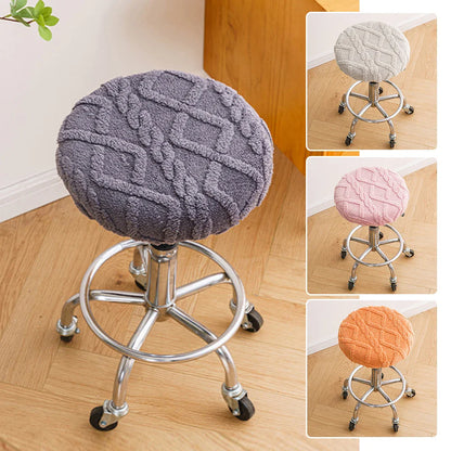 Housse Tabouret Rond - Couleur Unie