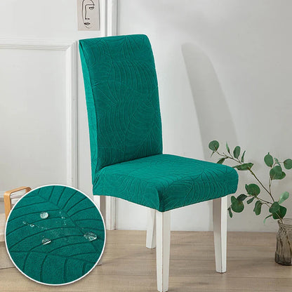 Housse Chaise Extensible - Jacquard - Motif Feuilles