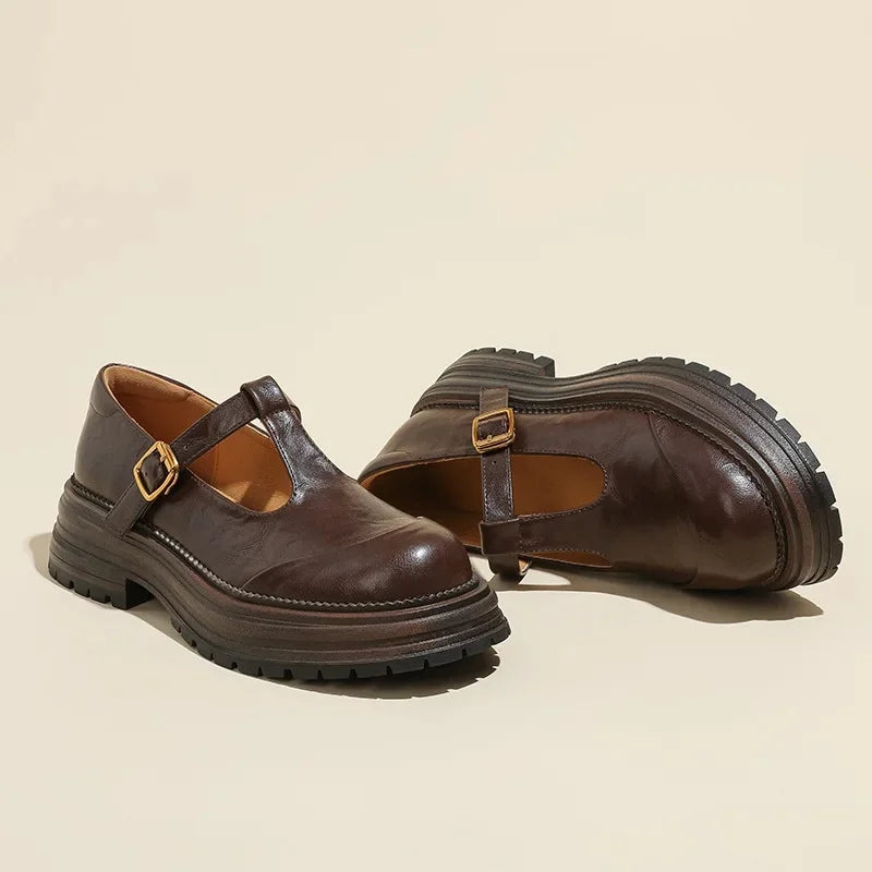 Chiara | Élégantes Chaussures Mary Jane en Cuir de Haute Qualité