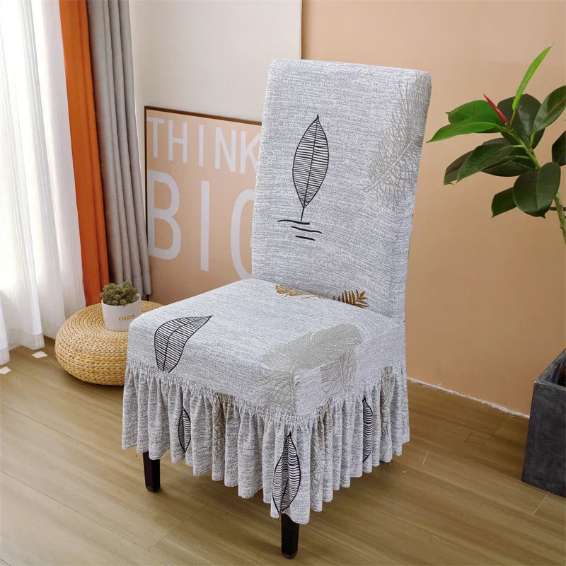 Housse De Chaise Motifs Imprimée Avec Jupe