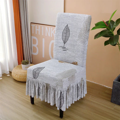 Housse De Chaise Motifs Imprimée Avec Jupe