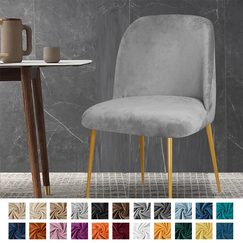 Housse de Chaise Scandinave - Velours - Dossier Arrondi