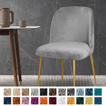 Housse de Chaise Scandinave - Velours - Dossier Arrondi