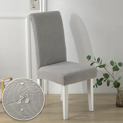 Housse Chaise Extensible - Jacquard - Motif Feuilles