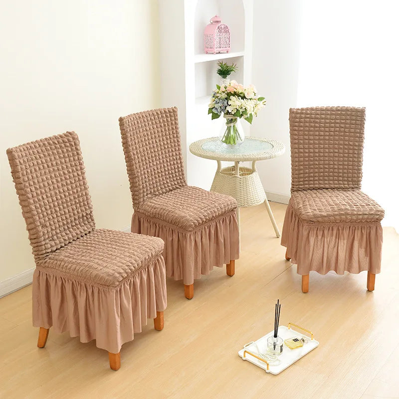 Housse de Chaise - Avec Jupe - Couleur Unie