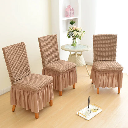 Housse de Chaise - Avec Jupe - Couleur Unie