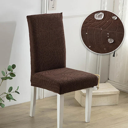 Housse Chaise Extensible - Jacquard - Motif Feuilles