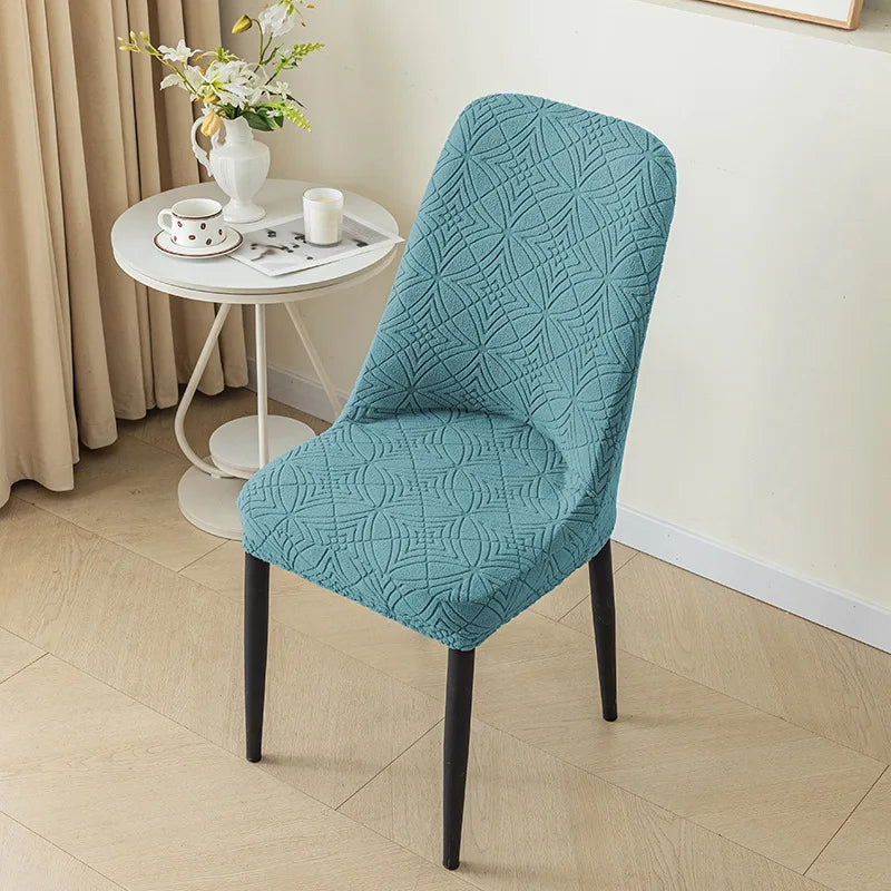 Housse de Chaise Scandinave Dossier Arrondi - Motif Gaufré