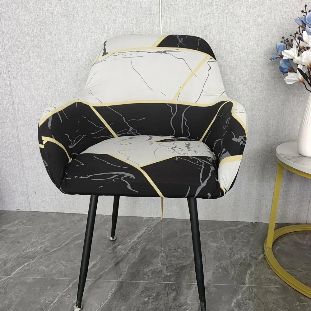 Housse Chaise Scandinave avec Accoudoirs - Avec Motifs