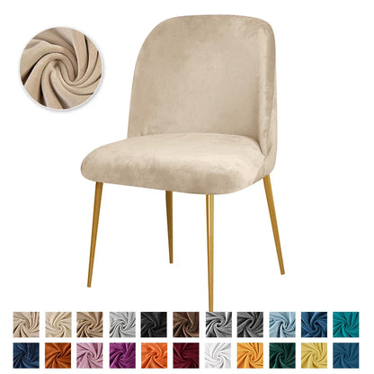 Housse de Chaise Scandinave - Velours - Dossier Arrondi