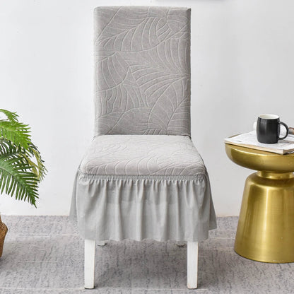 Housse Chaise - Avec Jupe - Motif Imprimée et Couleur Unie