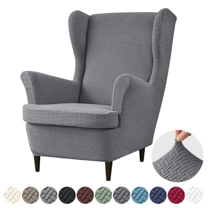 Housse Fauteuil Club - Housse Repose Pieds - Motif Chevrons