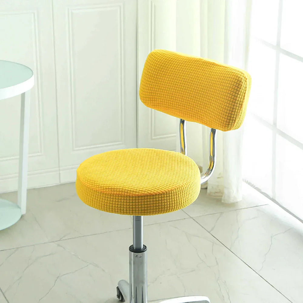 Housse de Tabouret Rond avec Dossier