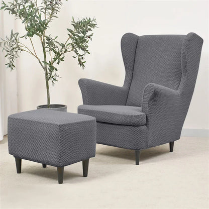 Housse Fauteuil Club - Housse Repose Pieds - Motif Chevrons