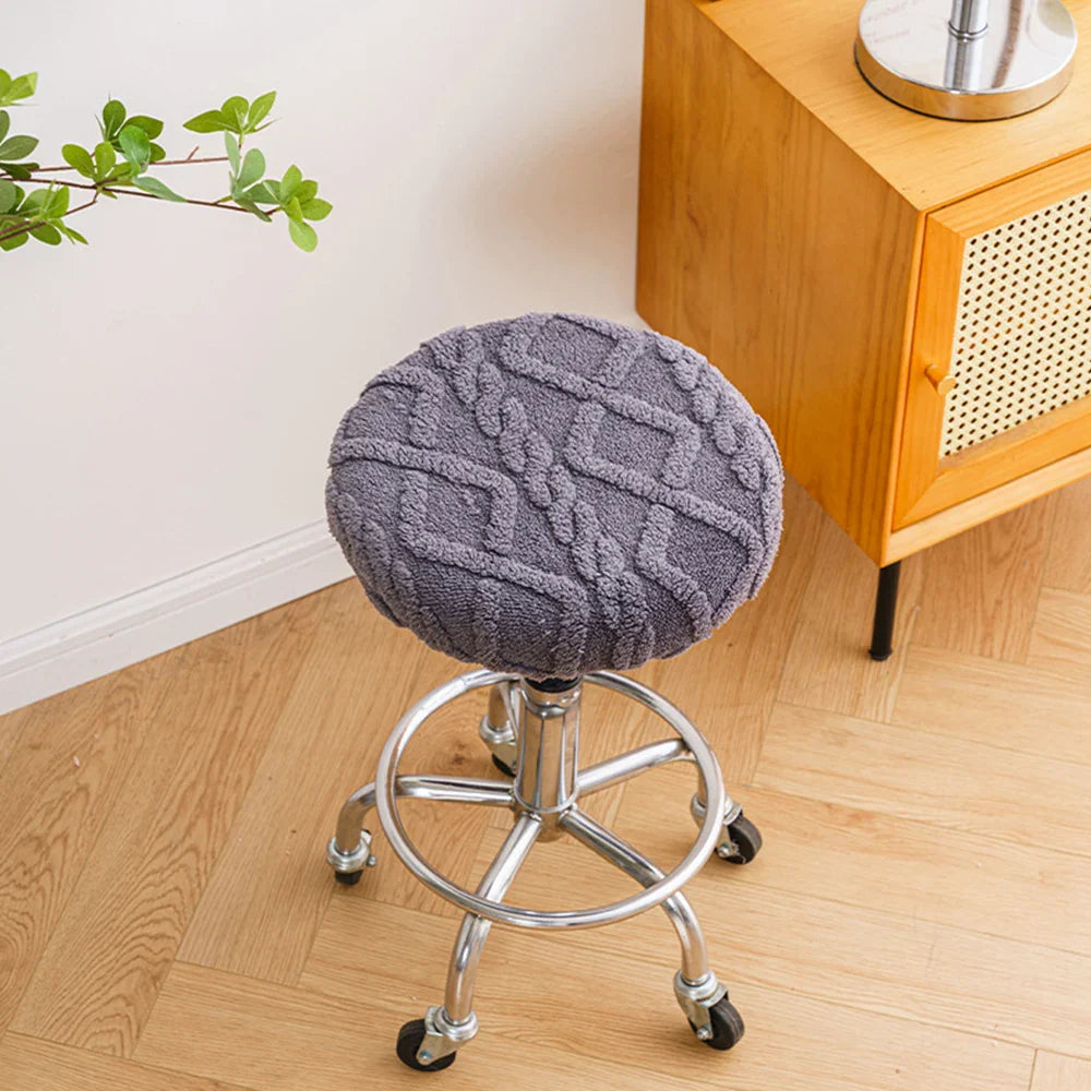 Housse Tabouret Rond - Couleur Unie
