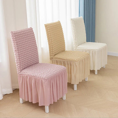 Housse de Chaise - Avec Jupe - Couleur Unie