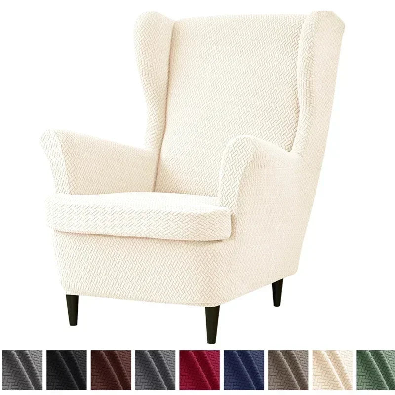 Housse Fauteuil Club - Housse Repose Pieds - Motif Chevrons