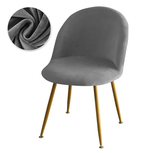 Housse Chaise Scandinave Dossier Incurvée Velours