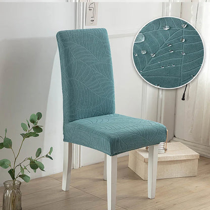 Housse Chaise Extensible - Jacquard - Motif Feuilles