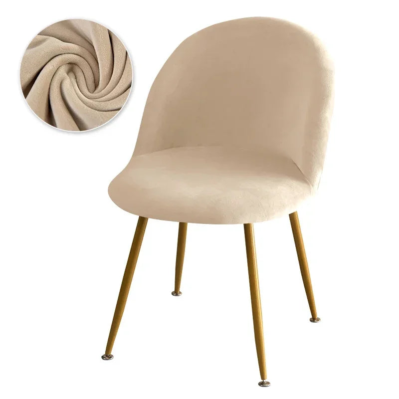 Housse Chaise Scandinave Dossier Incurvée Velours