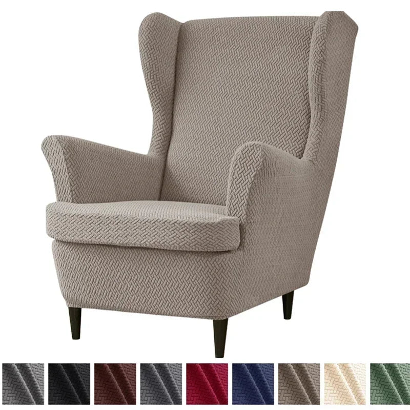Housse Fauteuil Club - Housse Repose Pieds - Motif Chevrons