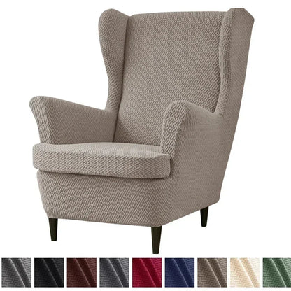 Housse Fauteuil Club - Housse Repose Pieds - Motif Chevrons