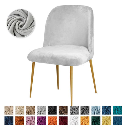 Housse de Chaise Scandinave - Velours - Dossier Arrondi