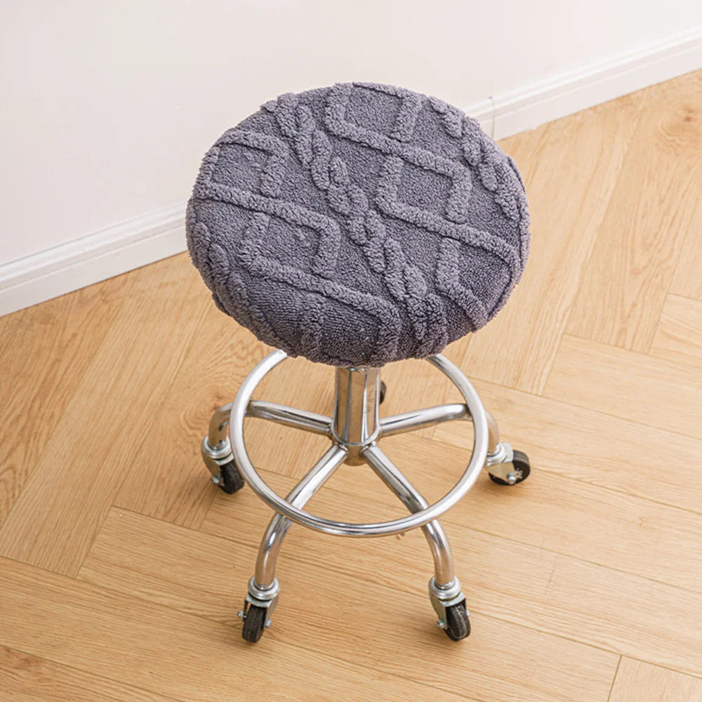 Housse Tabouret Rond - Couleur Unie