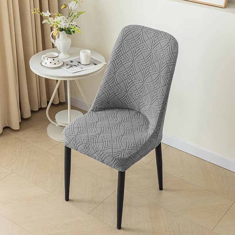 Housse de Chaise Scandinave Dossier Arrondi - Motif Gaufré