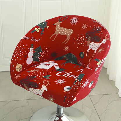 Housse Chaise Bar - Avec Motifs - Dossier Arrondi