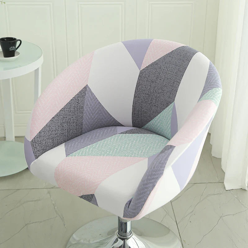 Housse Chaise Bar - Avec Motifs - Dossier Arrondi