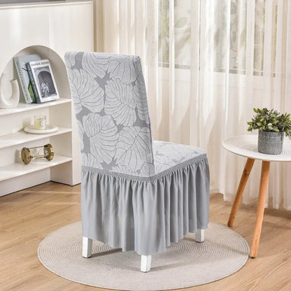Housse Chaise - Avec Jupe - Motif Imprimée et Couleur Unie