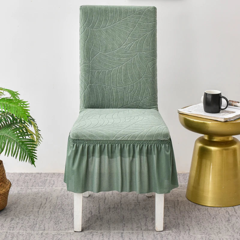 Housse Chaise - Avec Jupe - Motif Imprimée et Couleur Unie