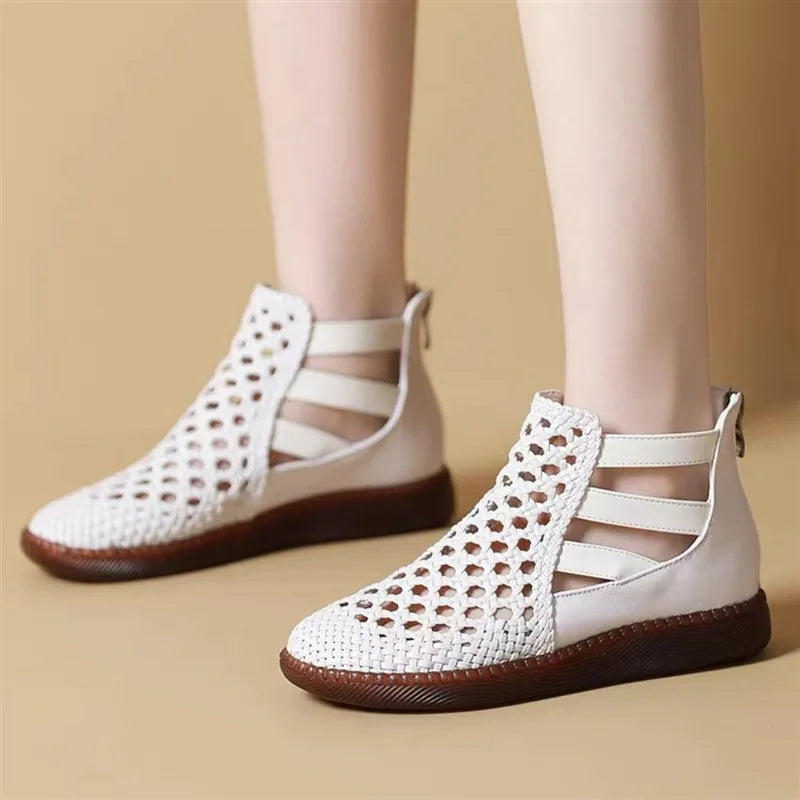 Cléopâtre Bottes sandales - Confortable et élégant (Cuir véritable)